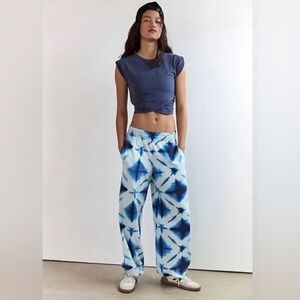 NWOT Free People Hot Shot Crossover Set In Navy Tie Dye